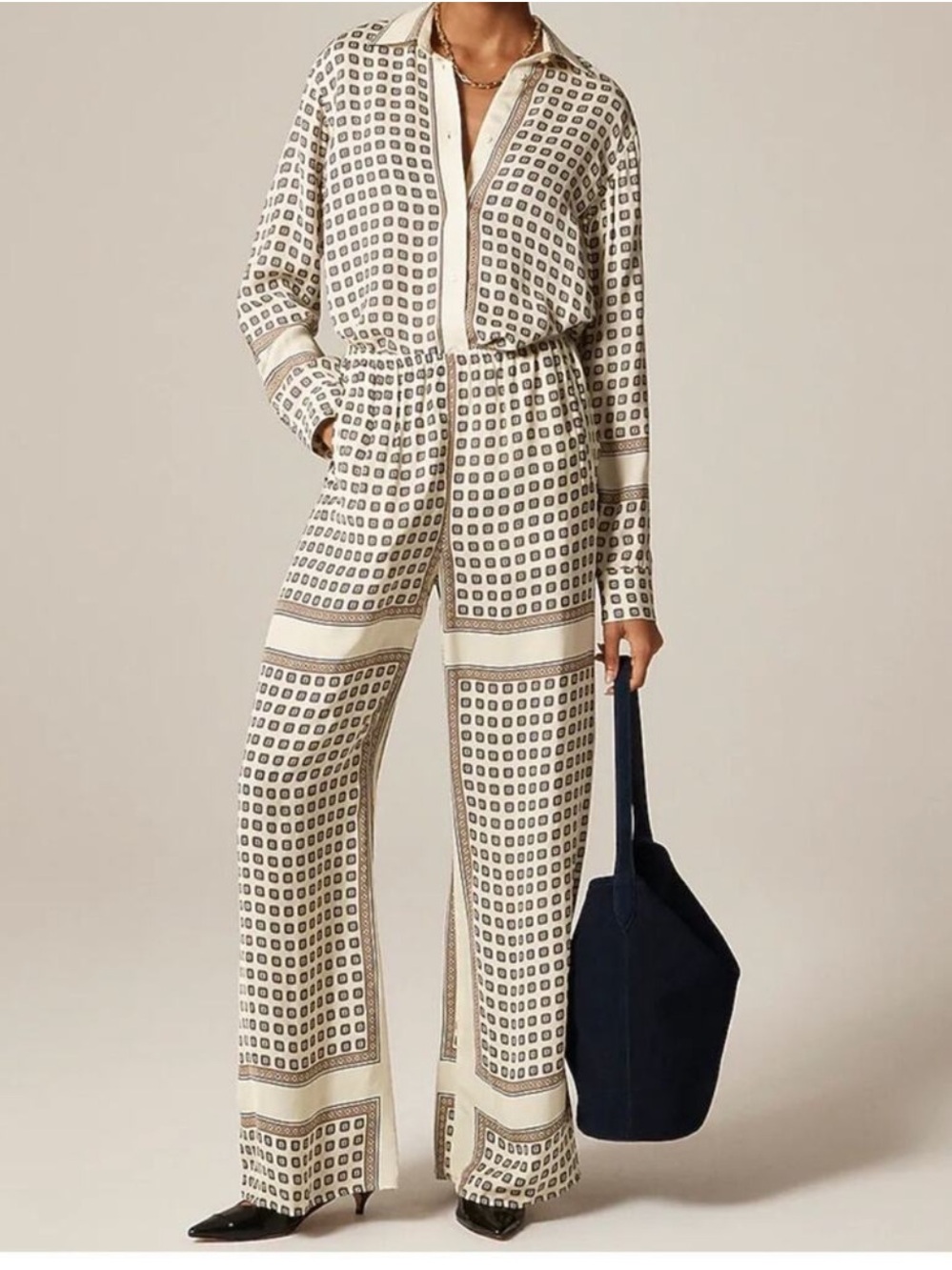 J.Crew Cosmo Wide Leg Pants in Foulard Print - Picture 4 of 7